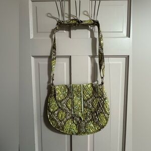 Vera Bradley Purse Crossbody Shoulder Green And Blue Pattern
